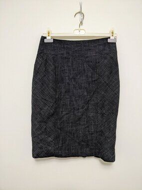 NWT Rickis Black & Dark Grey Tweed Skirt – Flattering Ruffle Detail